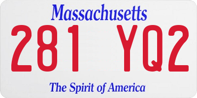 MA license plate 281YQ2