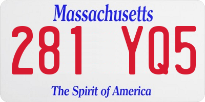 MA license plate 281YQ5