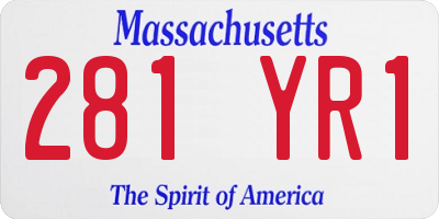 MA license plate 281YR1