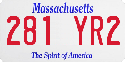 MA license plate 281YR2
