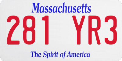 MA license plate 281YR3