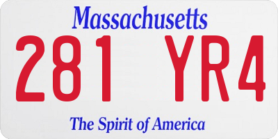 MA license plate 281YR4
