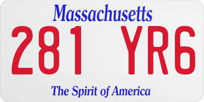 MA license plate 281YR6