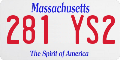 MA license plate 281YS2