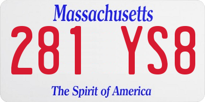 MA license plate 281YS8