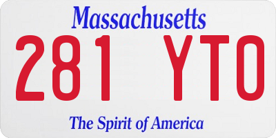 MA license plate 281YT0