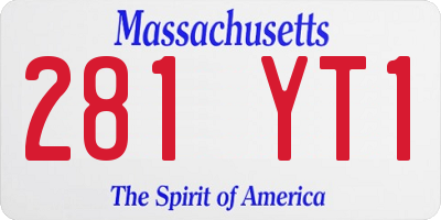 MA license plate 281YT1