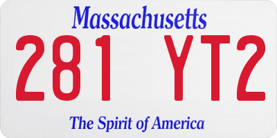 MA license plate 281YT2