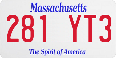 MA license plate 281YT3