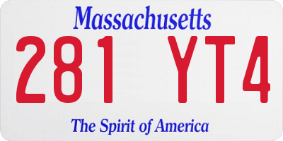 MA license plate 281YT4