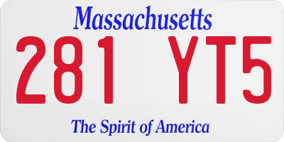 MA license plate 281YT5
