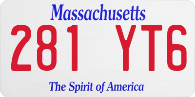MA license plate 281YT6