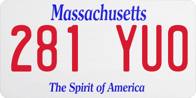 MA license plate 281YU0