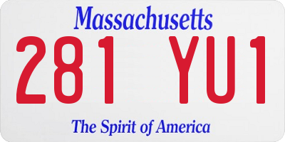 MA license plate 281YU1