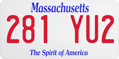 MA license plate 281YU2