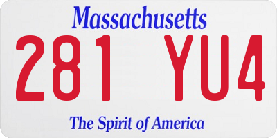 MA license plate 281YU4