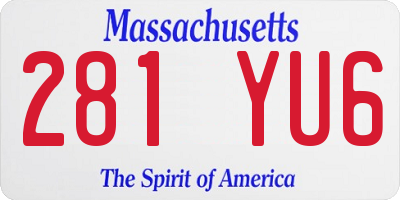 MA license plate 281YU6