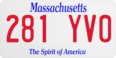 MA license plate 281YV0