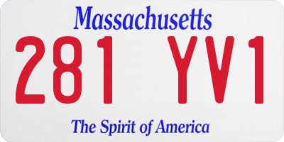 MA license plate 281YV1