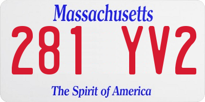 MA license plate 281YV2