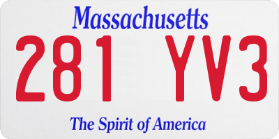 MA license plate 281YV3