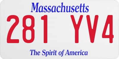 MA license plate 281YV4