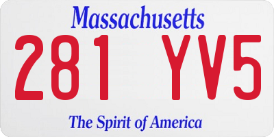 MA license plate 281YV5