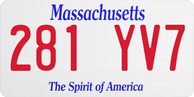 MA license plate 281YV7