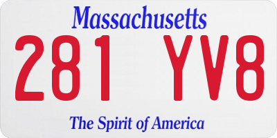 MA license plate 281YV8