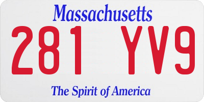 MA license plate 281YV9