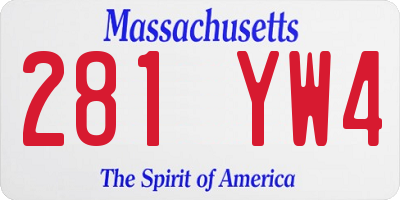 MA license plate 281YW4