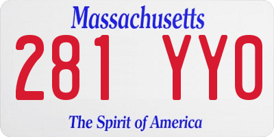 MA license plate 281YY0