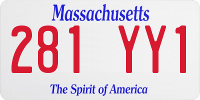 MA license plate 281YY1