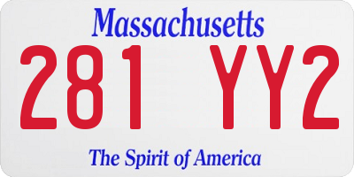 MA license plate 281YY2