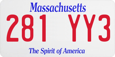 MA license plate 281YY3