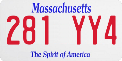 MA license plate 281YY4