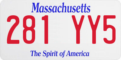 MA license plate 281YY5