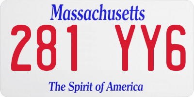 MA license plate 281YY6
