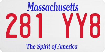 MA license plate 281YY8