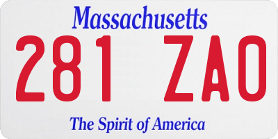 MA license plate 281ZA0