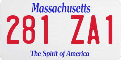MA license plate 281ZA1