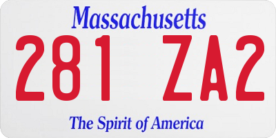 MA license plate 281ZA2