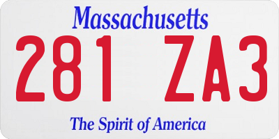 MA license plate 281ZA3