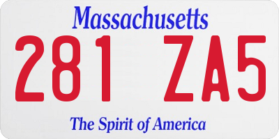 MA license plate 281ZA5