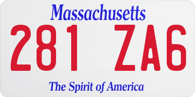MA license plate 281ZA6