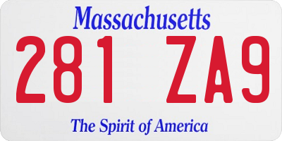 MA license plate 281ZA9