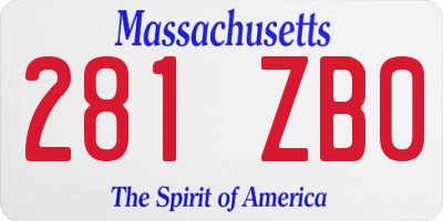MA license plate 281ZB0