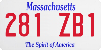 MA license plate 281ZB1