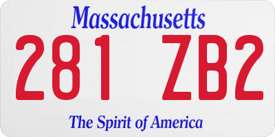 MA license plate 281ZB2