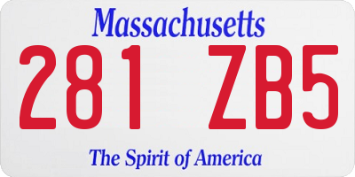 MA license plate 281ZB5